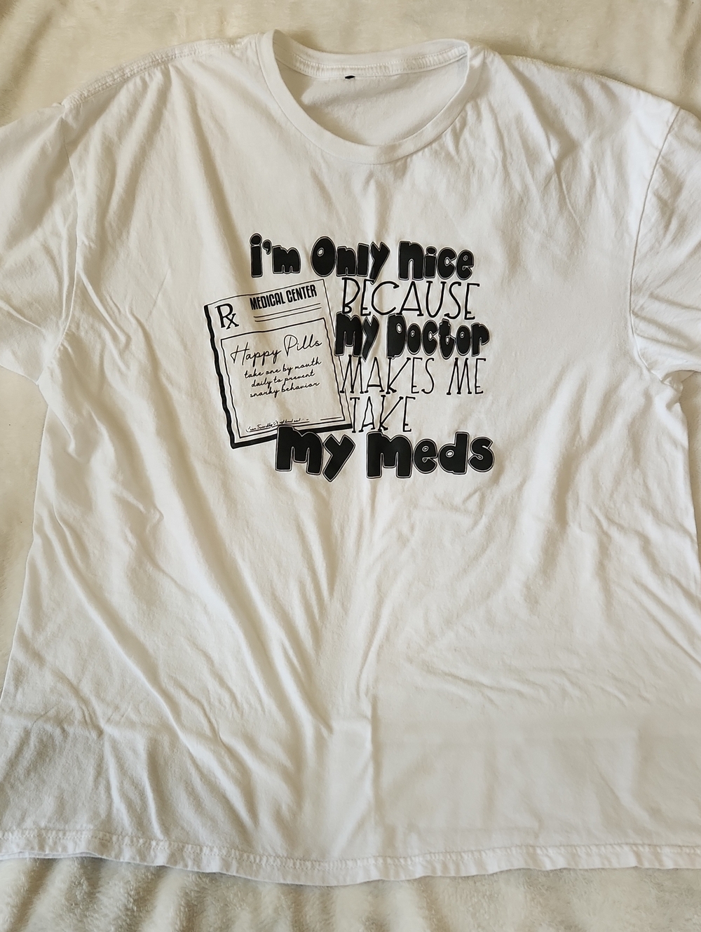 Bella Canvas White Graphic Tee with Black Text